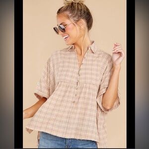 BDG Urban Outfitters Beige Oversized Top with Split Hem Size Small